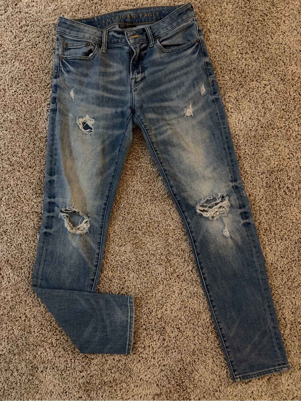 American Eagle Ne(x)t Men’s Distressed Blue Slim Jeans